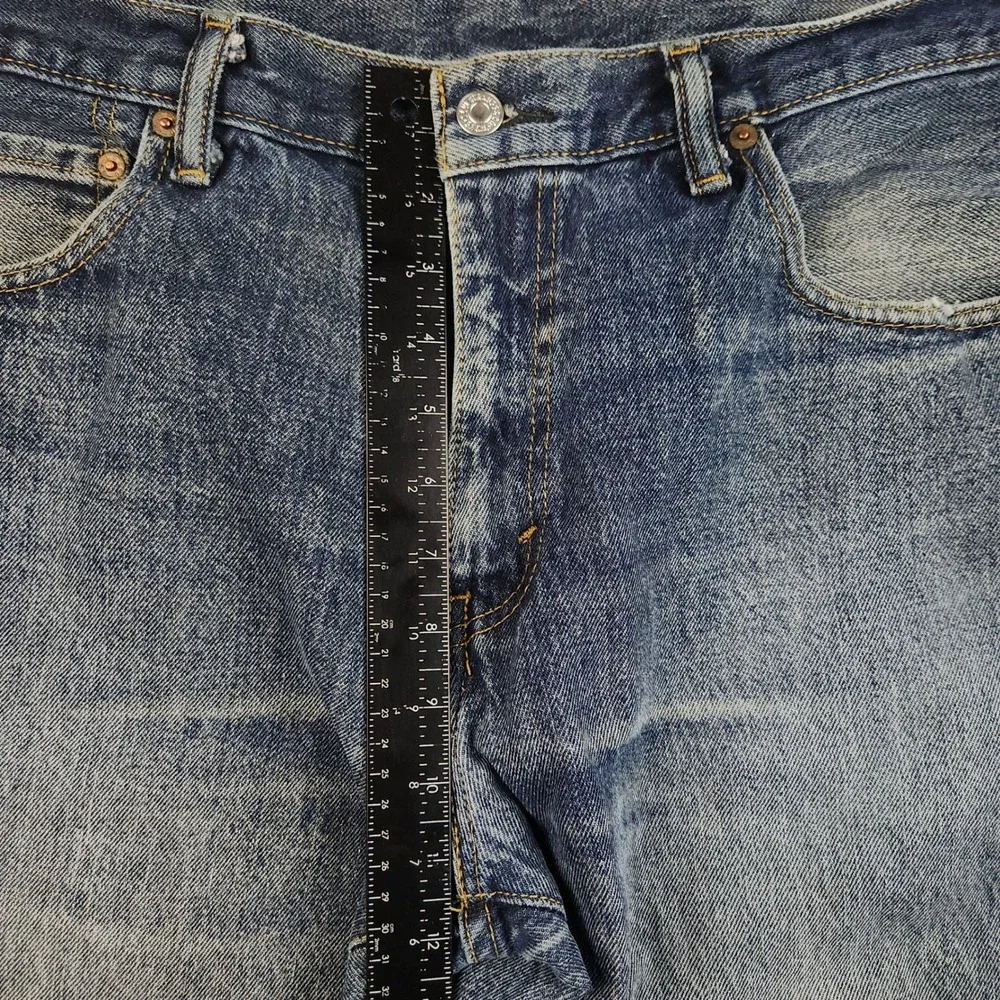 Levi's 517 Jeans Mens W34 L32 Blue Mid Rise Bootcut Faded Western Denim Pants